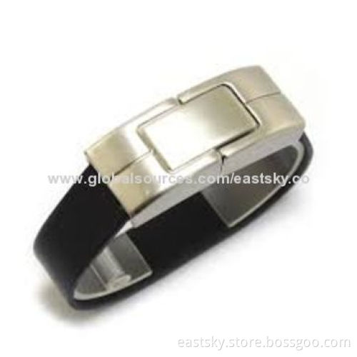 Leather Wristband USB Flash Drive, No Driver Needed, Over Ten Years of Data Retention